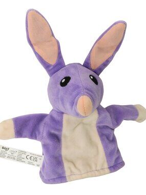 Bluey Bob Bilby Purple Rabbit Plush Puppet Toy Ludo Studios Moose Toys